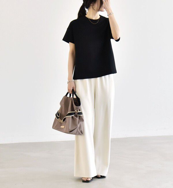 quaranciel「quaranciel:〈洗濯機可能〉ライト ポンチ バック ボタン ショートスリーブ TEE」|Tシャツ・カットソー|
