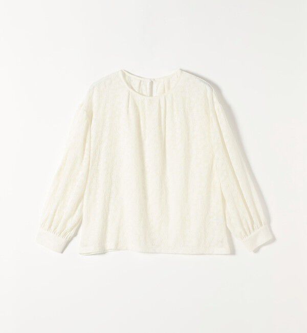 quaranciel「quaranciel:〈洗濯機可能〉シアー フラワー ジャカード ボリューム プルオーバー」|Tシャツ・カットソー|