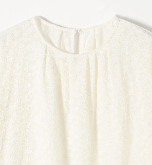 quaranciel「quaranciel:〈洗濯機可能〉シアー フラワー ジャカード ボリューム プルオーバー」|Tシャツ・カットソー|