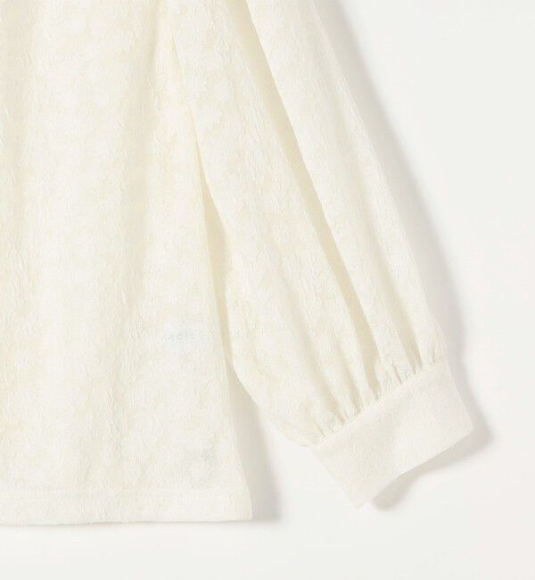 quaranciel「quaranciel:〈洗濯機可能〉シアー フラワー ジャカード ボリューム プルオーバー」|Tシャツ・カットソー|