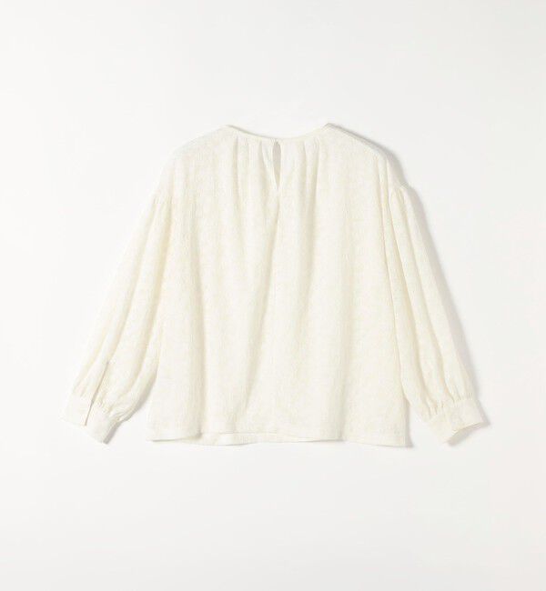 quaranciel「quaranciel:〈洗濯機可能〉シアー フラワー ジャカード ボリューム プルオーバー」|Tシャツ・カットソー|