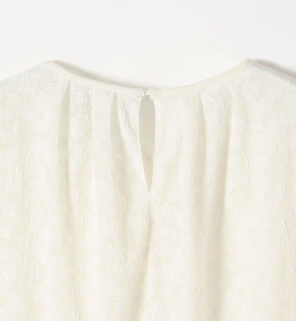 quaranciel「quaranciel:〈洗濯機可能〉シアー フラワー ジャカード ボリューム プルオーバー」|Tシャツ・カットソー|