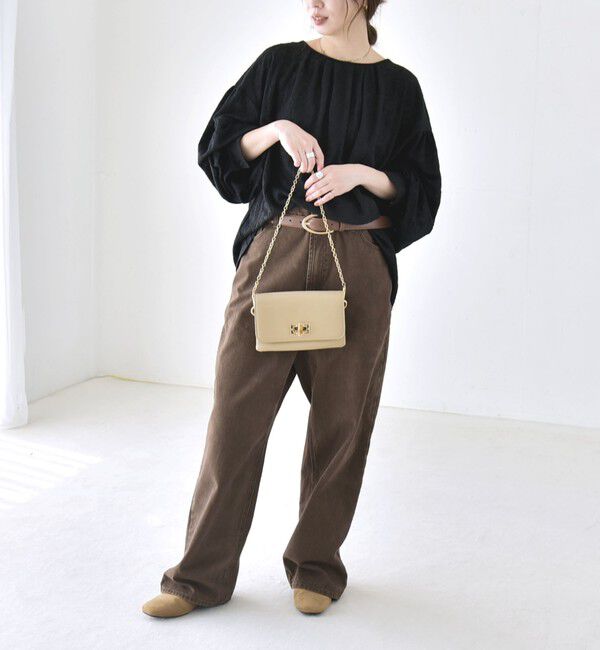 quaranciel「quaranciel:〈洗濯機可能〉シアー フラワー ジャカード ボリューム プルオーバー」|Tシャツ・カットソー|