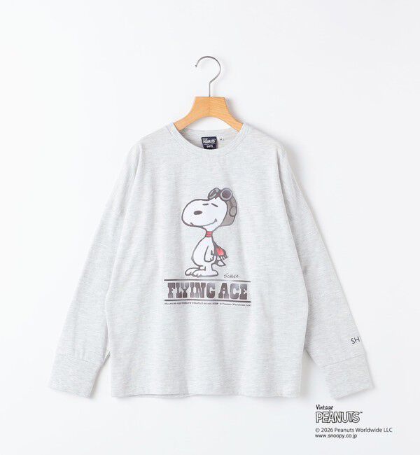 SHIPS KIDS「SHIPS KIDS:140～160cm / PEANUTS FA プリント ロングスリーブ Tシャツ」|Tシャツ・カットソー|ナチュラル