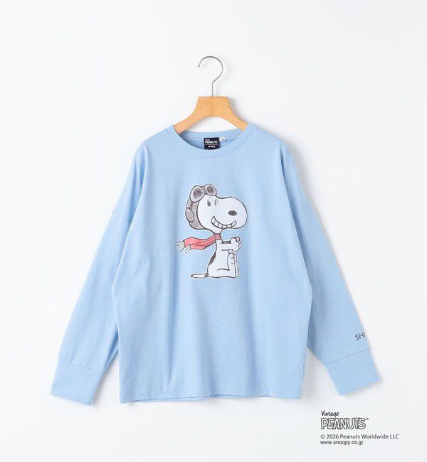 SHIPS KIDS「SHIPS KIDS:140～160cm / PEANUTS FA プリント ロングスリーブ Tシャツ」|Tシャツ・カットソー|ライトブルー