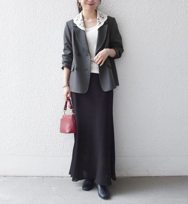 SHIPS any「〈手洗い可能〉ウールライク レース カラー ジャケット［NAVY BLUE］」|テーラードジャケット|