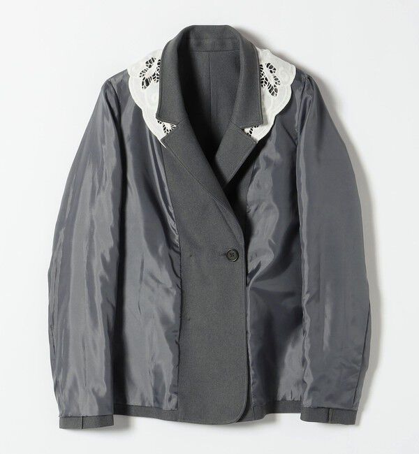SHIPS any「〈手洗い可能〉ウールライク レース カラー ジャケット［NAVY BLUE］」|テーラードジャケット|