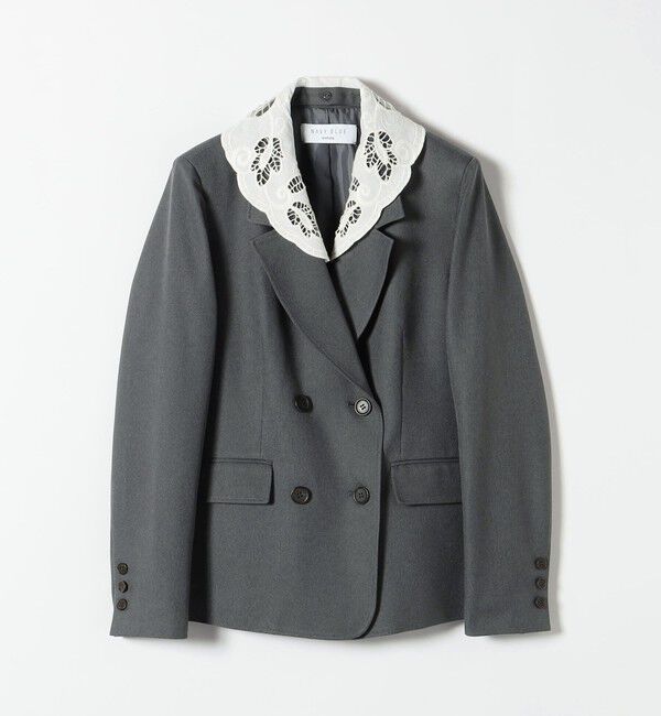 SHIPS any「〈手洗い可能〉ウールライク レース カラー ジャケット［NAVY BLUE］」|テーラードジャケット|