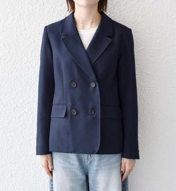 SHIPS any「〈手洗い可能〉ウールライク レース カラー ジャケット［NAVY BLUE］」|テーラードジャケット|
