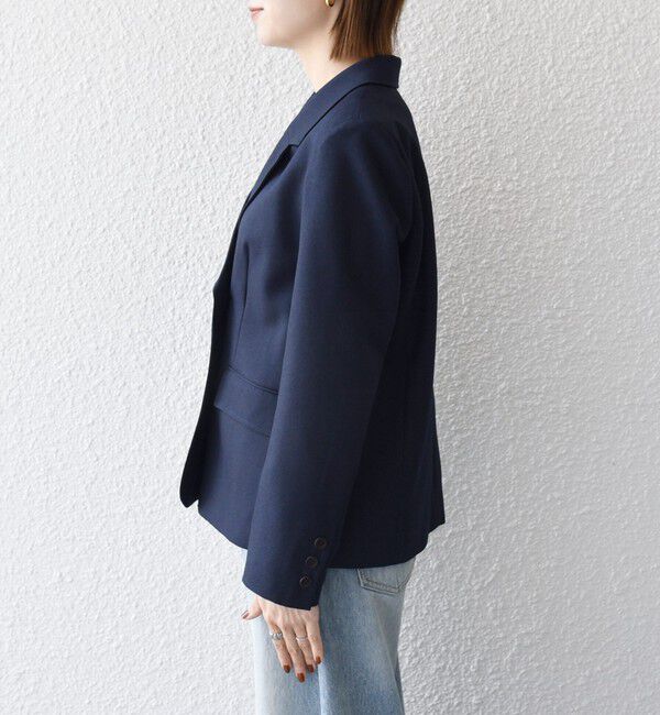 SHIPS any「〈手洗い可能〉ウールライク レース カラー ジャケット［NAVY BLUE］」|テーラードジャケット|
