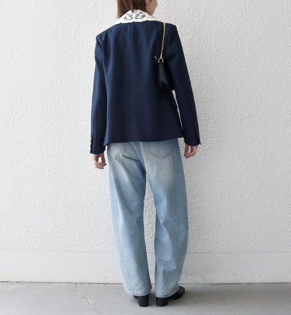 SHIPS any「〈手洗い可能〉ウールライク レース カラー ジャケット［NAVY BLUE］」|テーラードジャケット|