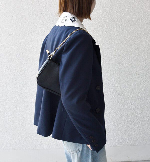 SHIPS any「〈手洗い可能〉ウールライク レース カラー ジャケット［NAVY BLUE］」|テーラードジャケット|