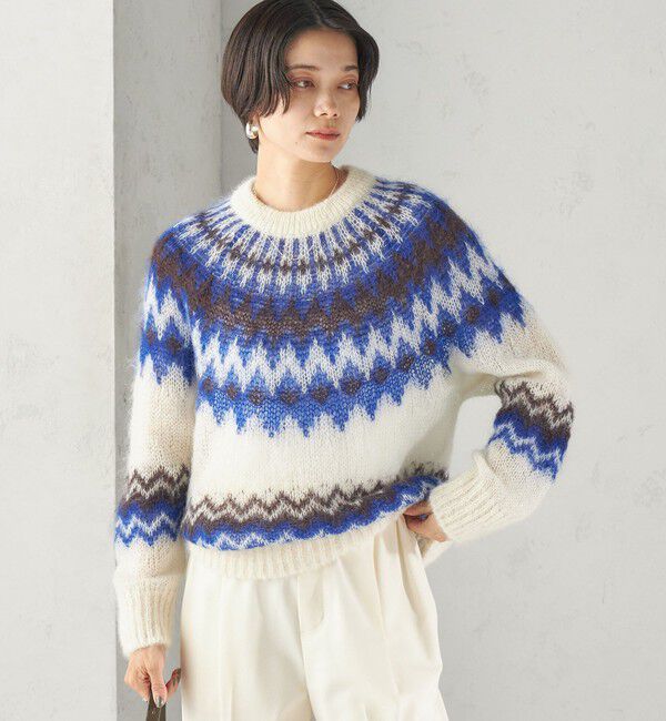 SHIPS for women「《予約》【SHIPS別注】BATONER: ノルディック モヘヤ プルオーバー」|ニット・セーター|
