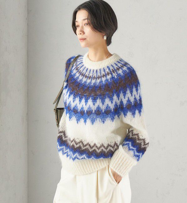 SHIPS for women「《予約》【SHIPS別注】BATONER: ノルディック モヘヤ プルオーバー」|ニット・セーター|