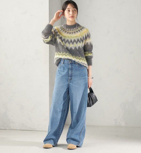 SHIPS for women「《予約》【SHIPS別注】BATONER: ノルディック モヘヤ プルオーバー」|ニット・セーター|