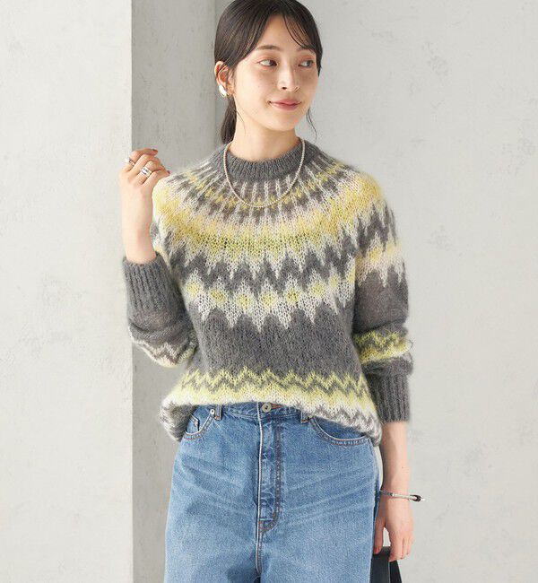 SHIPS for women「《予約》【SHIPS別注】BATONER: ノルディック モヘヤ プルオーバー」|ニット・セーター|