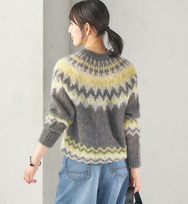 SHIPS for women「《予約》【SHIPS別注】BATONER: ノルディック モヘヤ プルオーバー」|ニット・セーター|