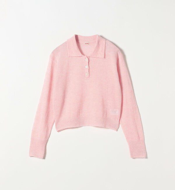 SHIPS any「Healthknit:〈手洗い可能〉モヘヤ ミックス ポロ ニット」|ニット・セーター|ピンク