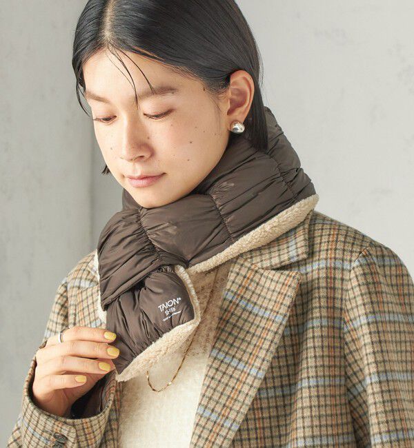 SHIPS for women「《予約》【SHIPS別注】TAION:〈手洗い可能〉SHIRRING MUFFLER」|マフラー|ブラウン