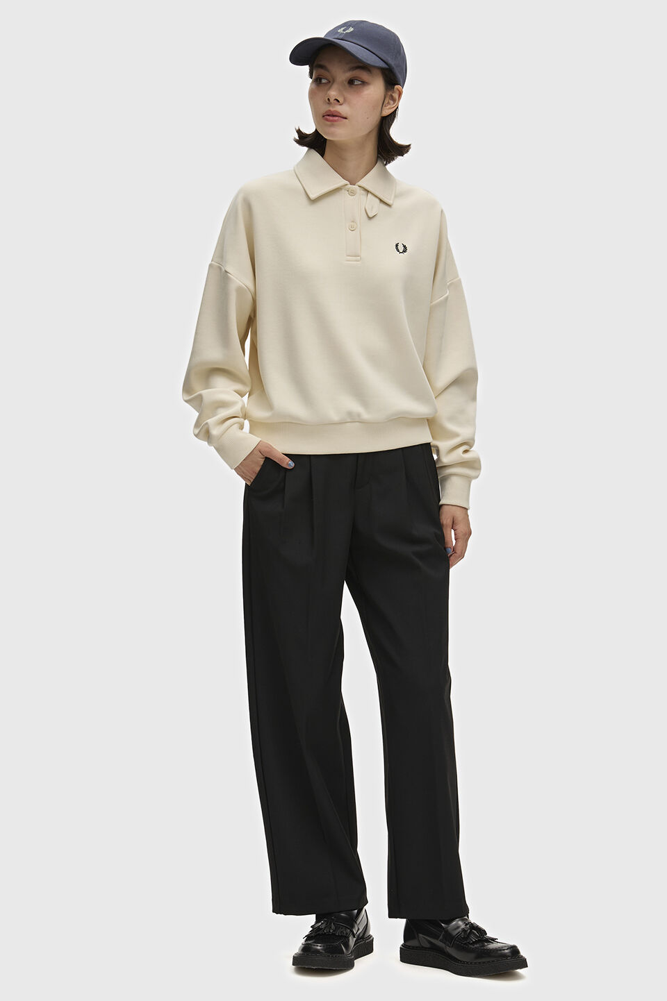 FRED PERRY 「FRED PERRY／BRUSHED BACK SWEATSHIRT POLO／スウェットポロシャツ」|ポロシャツ|