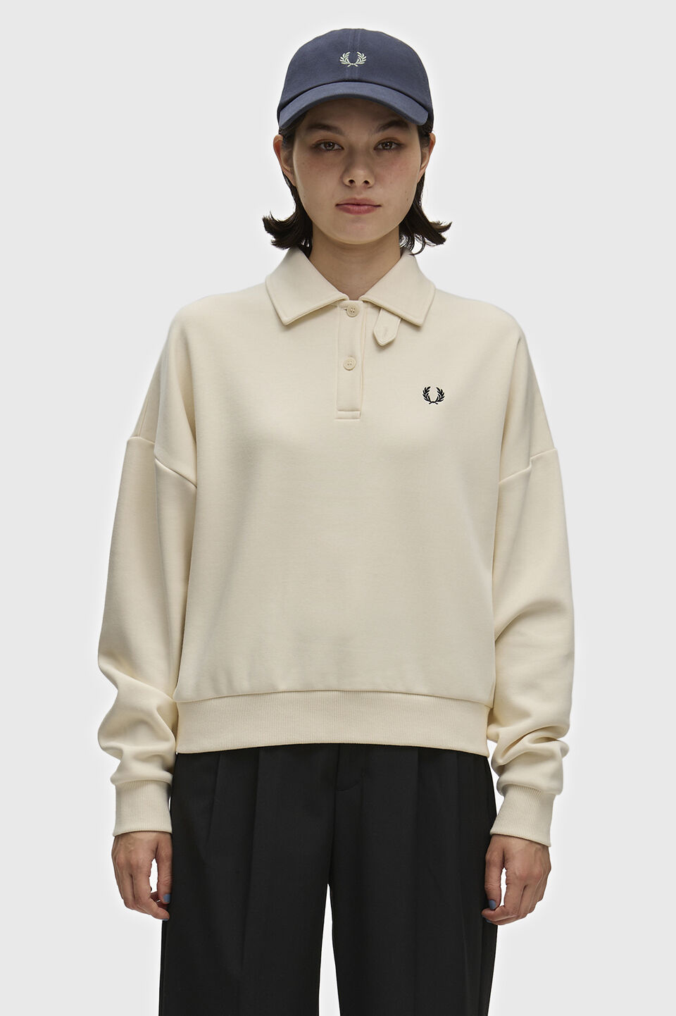 FRED PERRY 「FRED PERRY／BRUSHED BACK SWEATSHIRT POLO／スウェットポロシャツ」|ポロシャツ|