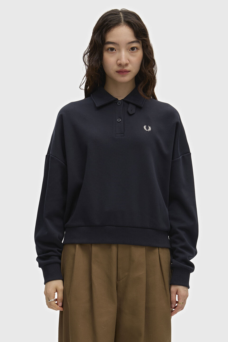 FRED PERRY 「FRED PERRY／BRUSHED BACK SWEATSHIRT POLO／スウェットポロシャツ」|ポロシャツ|