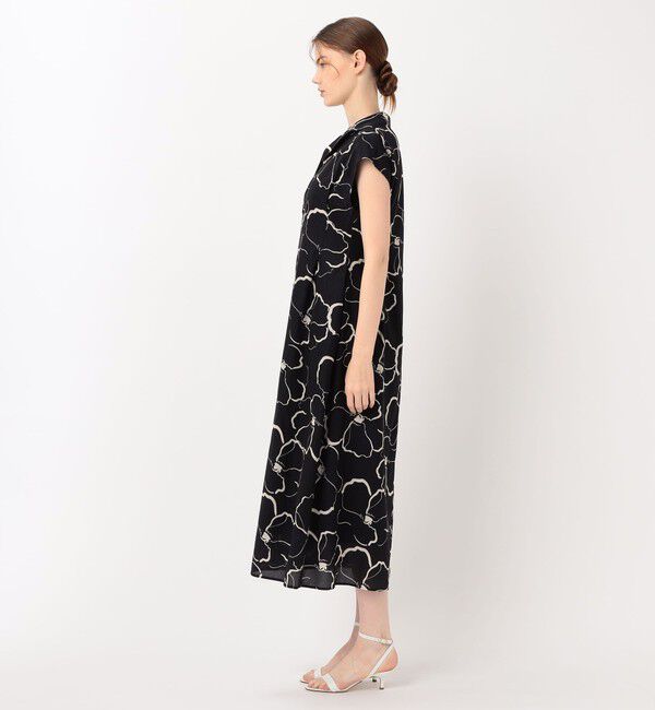 Ballsey「ドローイングフラワープリント スキッパーカラーワンピース」|ワンピース|