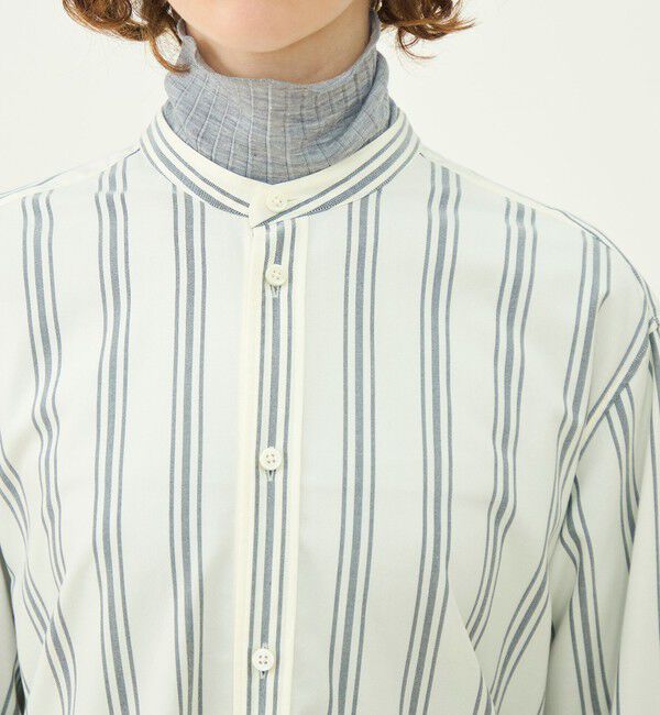 MACPHEE「【WEB先行予約】コットンオックス バンドカラーシャツワンピース」|ワンピース|