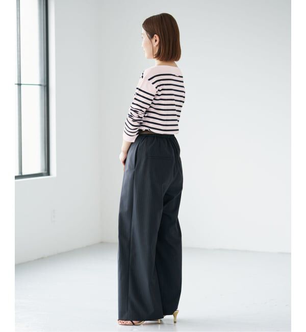 IENA「《WEB限定/追加2》SEATTLEボーダーボートネックプルオーバー」|ニット・セーター|