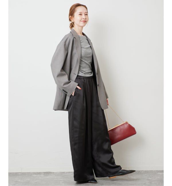 SLOBE IENA「《シリーズあり/予約》ウール混ジャージーギャザートップス」|Tシャツ・カットソー|