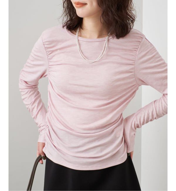 SLOBE IENA「《シリーズあり/予約》ウール混ジャージーギャザートップス」|Tシャツ・カットソー|