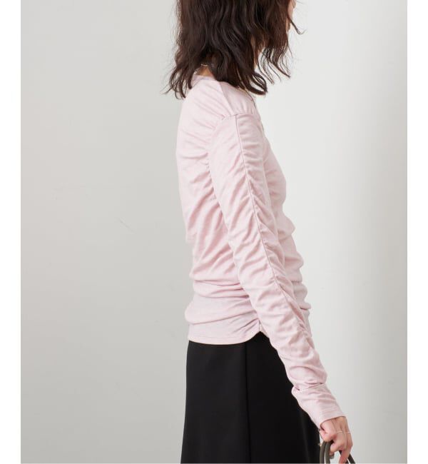 SLOBE IENA「《シリーズあり/予約》ウール混ジャージーギャザートップス」|Tシャツ・カットソー|