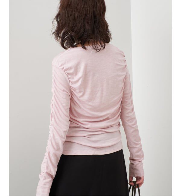 SLOBE IENA「《シリーズあり/予約》ウール混ジャージーギャザートップス」|Tシャツ・カットソー|