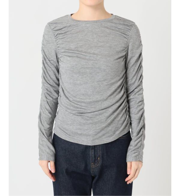 SLOBE IENA「《シリーズあり/予約》ウール混ジャージーギャザートップス」|Tシャツ・カットソー|
