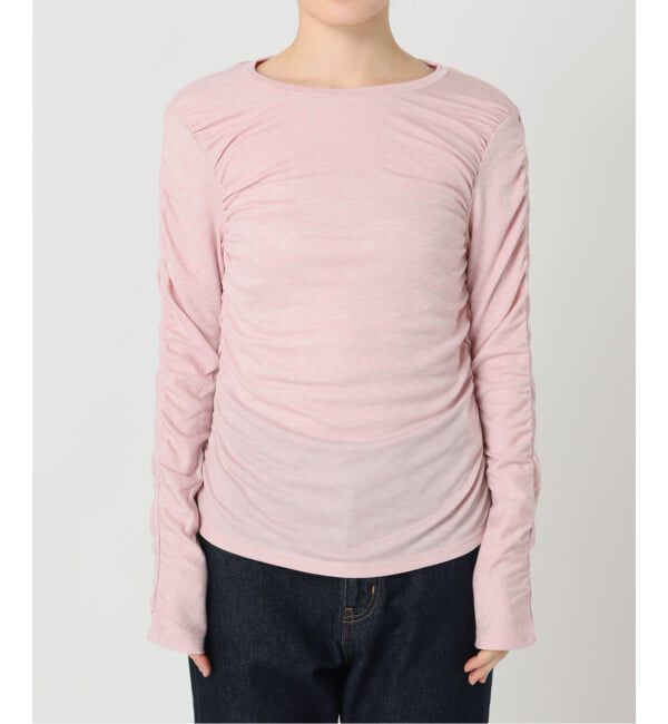 SLOBE IENA「《シリーズあり/予約》ウール混ジャージーギャザートップス」|Tシャツ・カットソー|