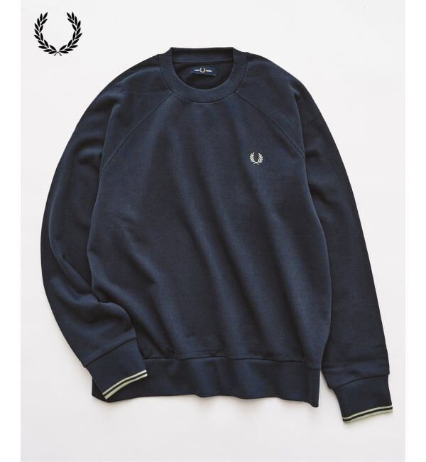 417 EDIFICE「FRED PERRY / フレッドペリー TIPPED CREWNECK SWEATSHIRT」|スウェット・ジャージ|ネイビー