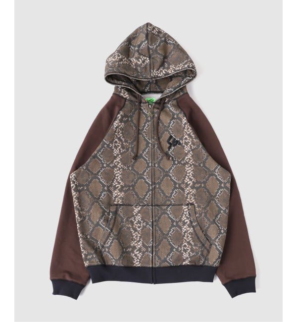 PULP「SPECIAL GUEST / スペシャルゲスト PYTHON RAGLAN ZIP HOODIE」|パーカー|ブラウン