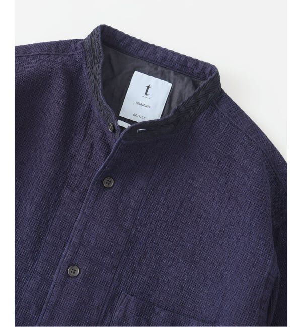EDIFICE「tatamass(タタマス) ワッフル ドビー バンドカラー シャツ」|シャツ・ブラウス|