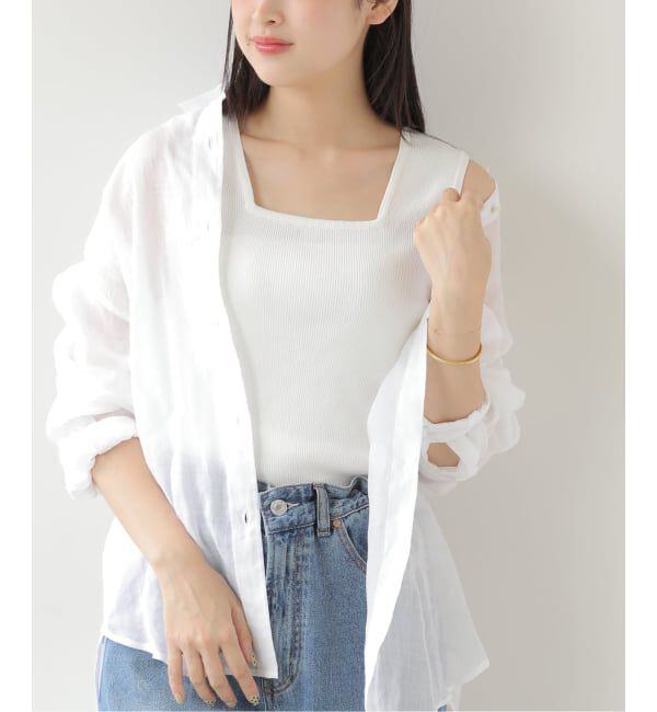 JOURNAL STANDARD relume「ハイツイストスクエアネックリブタンクトップ」|タンクトップ|ホワイト