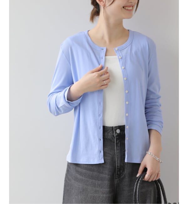 JOURNAL STANDARD relume「シアーツイストコットンクルーネックカーディガン」|カーディガン|サックスブルー