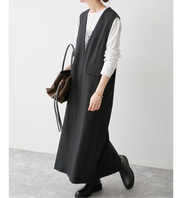 Spick and Span「《WEB限定 / 追加》ダブルクロスVネックワンピース」|ワンピース|