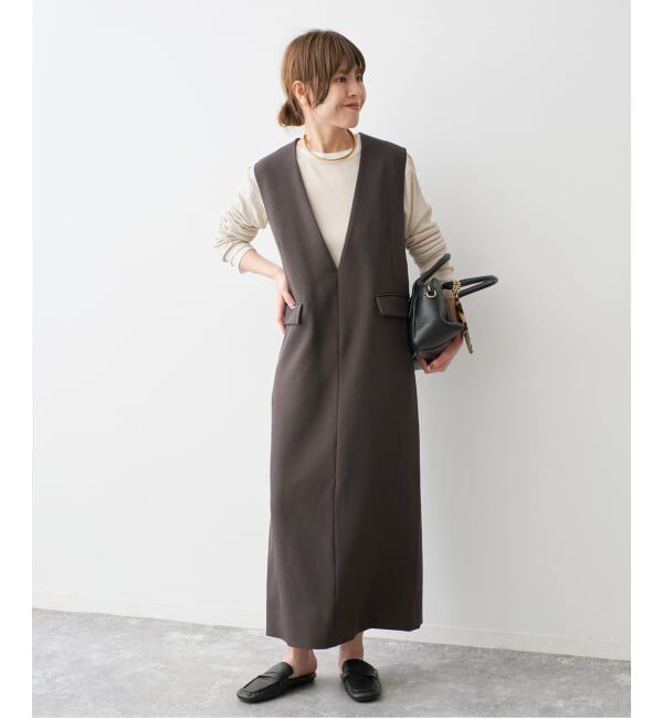 Spick and Span「《WEB限定 / 追加》ダブルクロスVネックワンピース」|ワンピース|