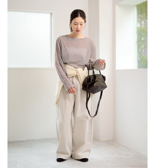 FRAMeWORK「SHEERマルチボーダーロンT」|Tシャツ・カットソー|