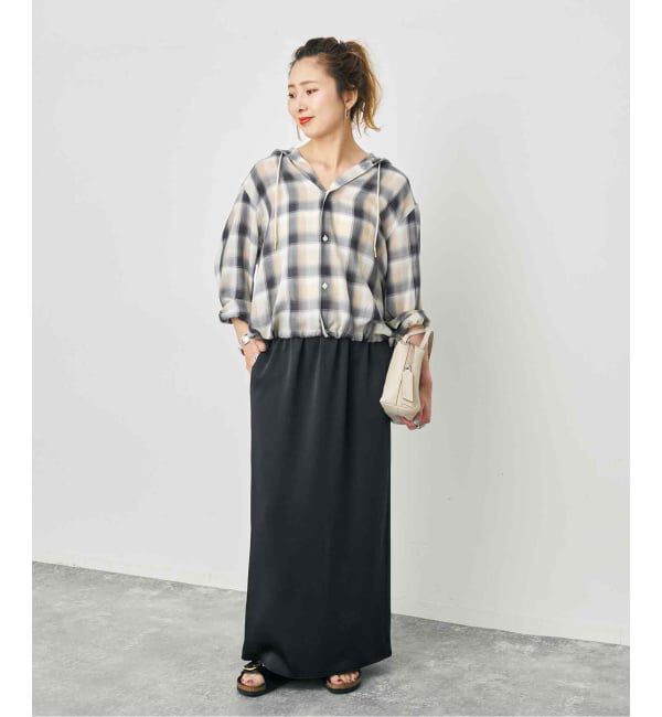Spick and Span「サテンイージーIラインスカート」|スカート|