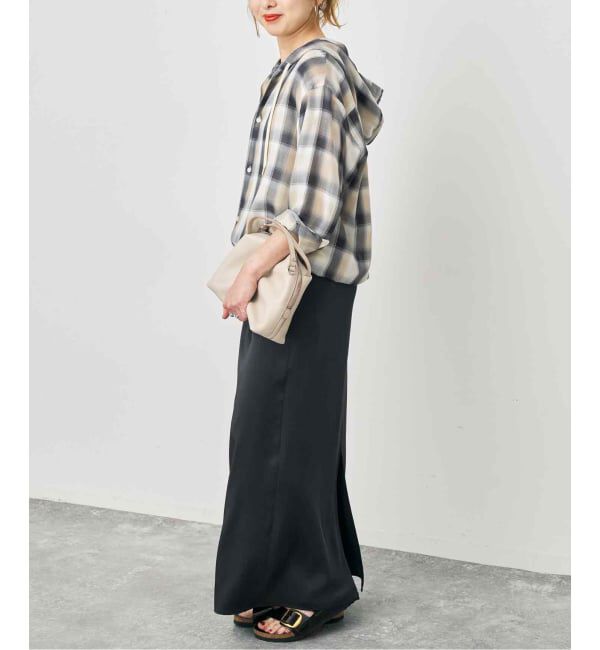 Spick and Span「サテンイージーIラインスカート」|スカート|