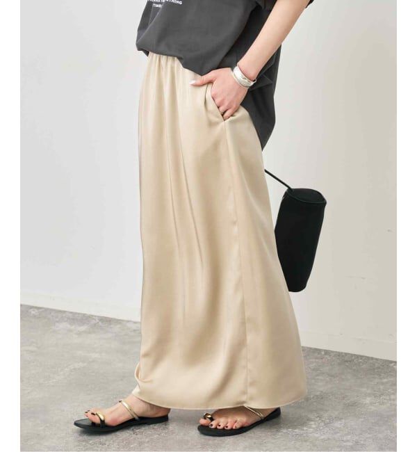 Spick and Span「サテンイージーIラインスカート」|スカート|
