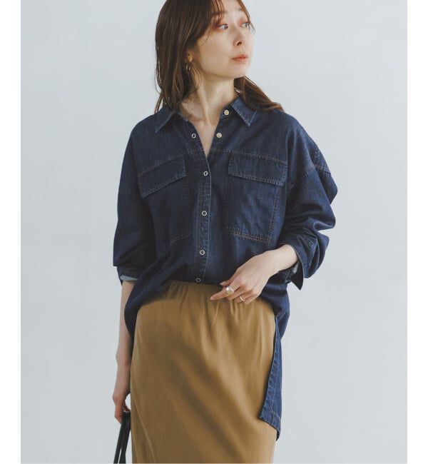 NOBLE「エアリーデニムロングシャツ」|シャツ・ブラウス|