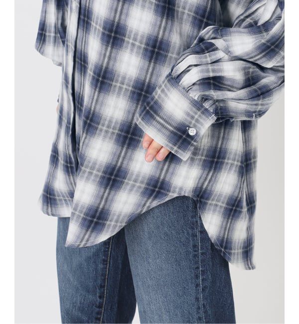 Spick and Span「《別注 / 予約》crinkle check frill collar shirts*」|シャツ・ブラウス|