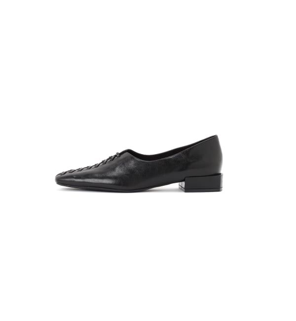 GRISE「《WEB+一部店舗限定》GRISEレザースクエアBRAIDEDフラット」|その他|