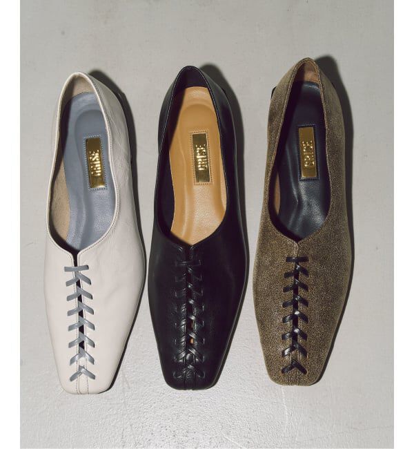 GRISE「《WEB+一部店舗限定》GRISEレザースクエアBRAIDEDフラット」|その他|